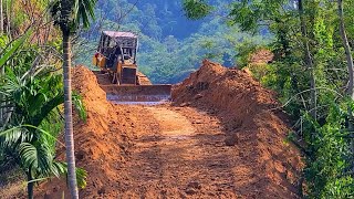 Perfectly Strong Dozer Leveling Ground For Plantation Road Construction On The Mountain [upl. by Soble507]