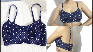 Cotton Bustier Bra Top Cutting and Stitching  गर्मियों के लिए Cotton ब्रा  Size 30 and 32 [upl. by Remmer]