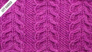 The Inverted Gull Cable Panel Stitch  Knitting Stitch 522  Left Handed [upl. by Thomas]