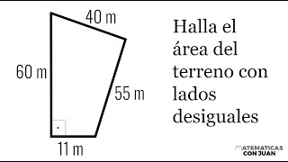 HALLAR LOS METROS CUADRADOS DE UN TERRENO CON CUATRO LADOS DIFERENTES [upl. by Newel]