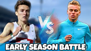 Jake Wightman vs Stewart McSweyn in Melbourne  Track And Field 2024 [upl. by Keung327]