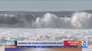 Dangerous surf peaking along Southern California coast [upl. by Avevoneg]