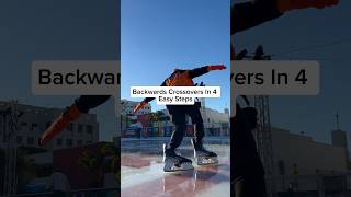 How To Backwards Crossovers 🔥😱 iceskating tips shorts [upl. by Norved]