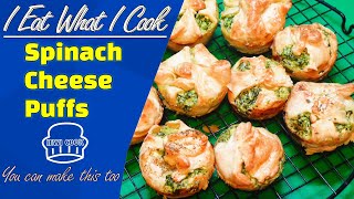 Spinach Cheese Puffs Recipe  Muffin Puffs  Puff Pastry Snack  IEWICOOK [upl. by Lilian]