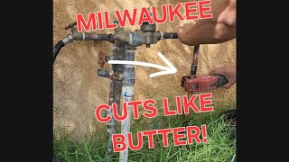 Milwaukee copper cutter helps install valve [upl. by Bedell]