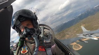 140th Wing Colorado Air National Guard F16 Flyover  Cockpit Views [upl. by Gulgee]