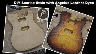 DIY Sunrise Burst on a Guitar Wildwood Maple with Angelus Leather Dye [upl. by Sueahccaz918]