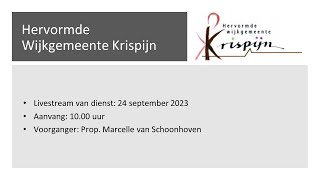 Hou vol  Hervormd Krispijn  24 september 2023 [upl. by Sabella]