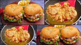 KFC Style Zinger Burger Recipe ❤️  Crispy Chicken Burger 🍔 [upl. by Anhaj]