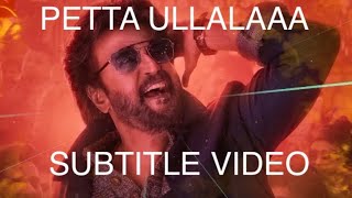 PETTA ULLALA Song LYRICS MEANING  Subtitle Video [upl. by Giraud]