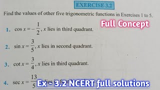 Class 11 math Exercise 32 NCERT solutions  class 11 exercise 32 Solutions trigonometric functions [upl. by Kent329]