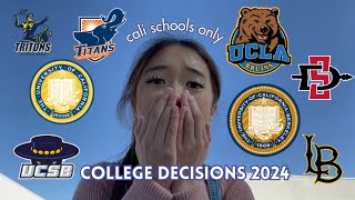 College Decision Reactions 2024  UCs and CSUs [upl. by Vallie]