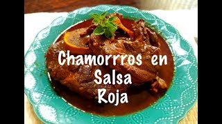 Chamorros de Res en Salsa Roja Recetas Una Pizca de Sabor [upl. by Ardnosal]