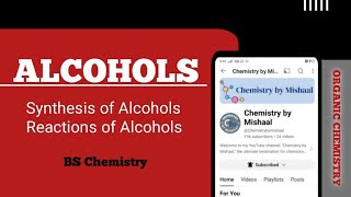 Alcohols  Synthesis of alcohols and Reactions of alcohols Organic chemistry [upl. by Det428]