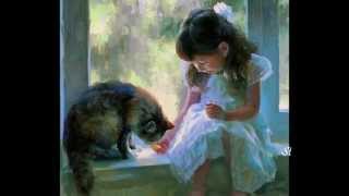 R Clayderman Secret garden and Vladimir Volegov  paintings [upl. by Eberto]