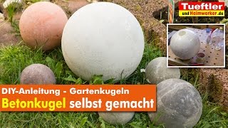 DIY Gartendeko Betonkugeln selbst gemacht tueftler [upl. by Cowey]