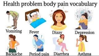 Body Health Problems Illness Body Pain Vocabulary English Vocabulary Verbs English Verbs [upl. by Anom]