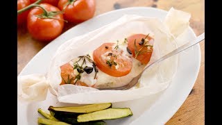 Papillote de saumon à la tomate et mozzarella [upl. by Zara]