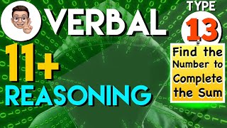 11 Plus Verbal Reasoning  VR Type 13  Find the Number to complete the sum  Lessonade [upl. by Nodyl797]