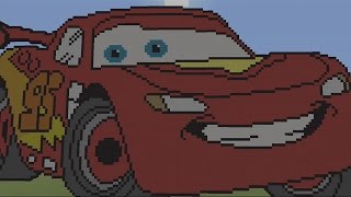 CARS MC PIXEL ART LIGHTNING MCQUEEN MINECRAFT SPEED BUILD TIME LAPSE [upl. by Elleiand]