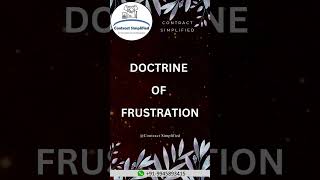 Doctrine of Frustration  Contract Law  legalshorts [upl. by Studnia433]