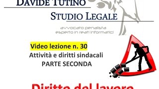 Diritto del lavoro  Video Lezione n 30 Attività e diritti sindacali 2 [upl. by Adin]