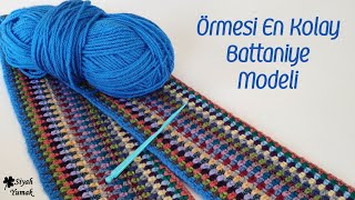 Örmesi En Kolay Battaniye Modeli  Knitting Blanket Pattern [upl. by Sunil]