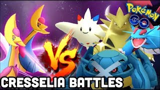 CRESSELIA GYM BATTLES IN POKEMON GO  VS TOGEKISS METAGROSS TYRANITAR amp MORE [upl. by Delila]