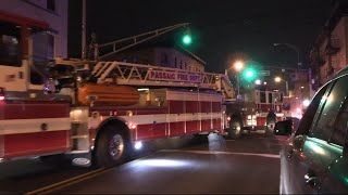 Heavy Airhorn Passaic NJ Fire Department Spare Ladder 1 Responding [upl. by Adelice]