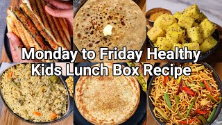 Monday 2 Friday Healthy Kids Lunch Box Recipes  One Week Kids School Tiffin Box Recipe Ideas [upl. by Nameerf]