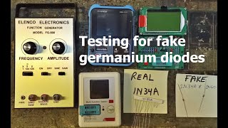 2 ways to test germanium diodes 1N34A 1N60 for real vs fake Schottky counterfeits [upl. by Kiley808]