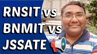 RNSIT vs BNMIT vs JSSATE Bangalore Best Engineering colleges [upl. by Cummins]