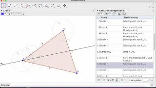 GeoGebra Tutorial  Inkreis eines Dreiecks ausführlich [upl. by Marcia881]