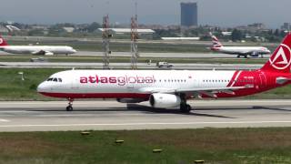 Atlasglobal Airbus A321 kalkış Istanbul Ataturk Havalimanı [upl. by Eca386]