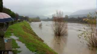 Piena del fiume Bisenzio in Viale Galilei a Prato [upl. by Rhodie]