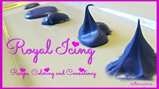 How to make Royal Icing  Royal Icing Coloring and Consistency 💜 [upl. by Sparkie433]