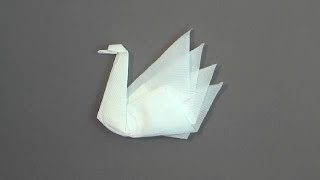 Origami Napkin Folding Swan [upl. by Adnofal]