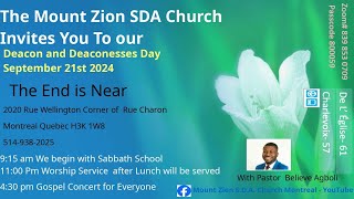 Deacon amp Deaconess Day  September 21 2024  Mount Zion SDA Church Live Stream [upl. by Ecinev]