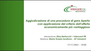 Webinar quotAggiudicazione di una procedura di gara aperta  OEPVquot [upl. by Shurlock576]