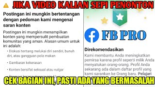 Cara Mengatasi Facebook Pro Tidak Direkomendasikan Dan Melanggar Kebijakan Monetisasi Partner [upl. by Nnanaej]