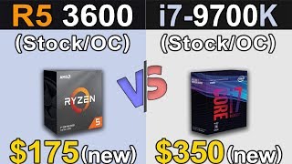 Ryzen 5 3600 Vs i79700K  Stock and Overclock Benchmarks [upl. by Imhskal]