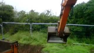 hitachi ex605 excavator cab view [upl. by Nnaear685]