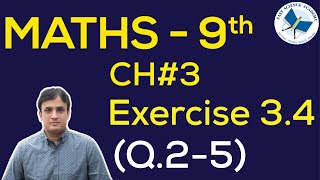 9th Class Maths solutions ch 3 Exercise 34 Q 25  FAST MATHEMATICS TUTORIALS [upl. by Aisor460]