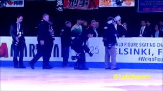 FanCam 20170401 Helsinki WC men victory ceremony Full Hanyu Yuzuru [upl. by Ceporah]