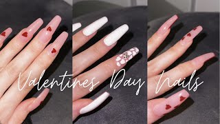 3 Valentinstag Nagel Designs 💓  Tutorial [upl. by Emaj]