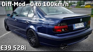 0100kmh Acceleration  BMW E39 528i M52B28  060mph [upl. by Rehotsirk]