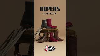 Justin Boots Ropers are Back Mens and Womens Roper Boots and Womens Roper Laceup Boots [upl. by Marih]