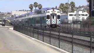 Amtrak and Coaster Trains San Diego 82709 [upl. by Tremann]