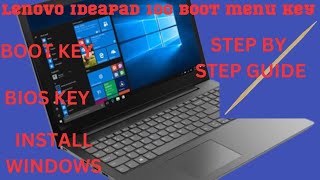 lenovo ideapad 100 boot menu keyHow to boot Lenovo ideapad 100 using Bootable Pendrive [upl. by Shabbir697]