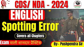 English for CDSNDA 2024  Spotting Error Practice  PARMAR OFFICERS [upl. by Lyell410]